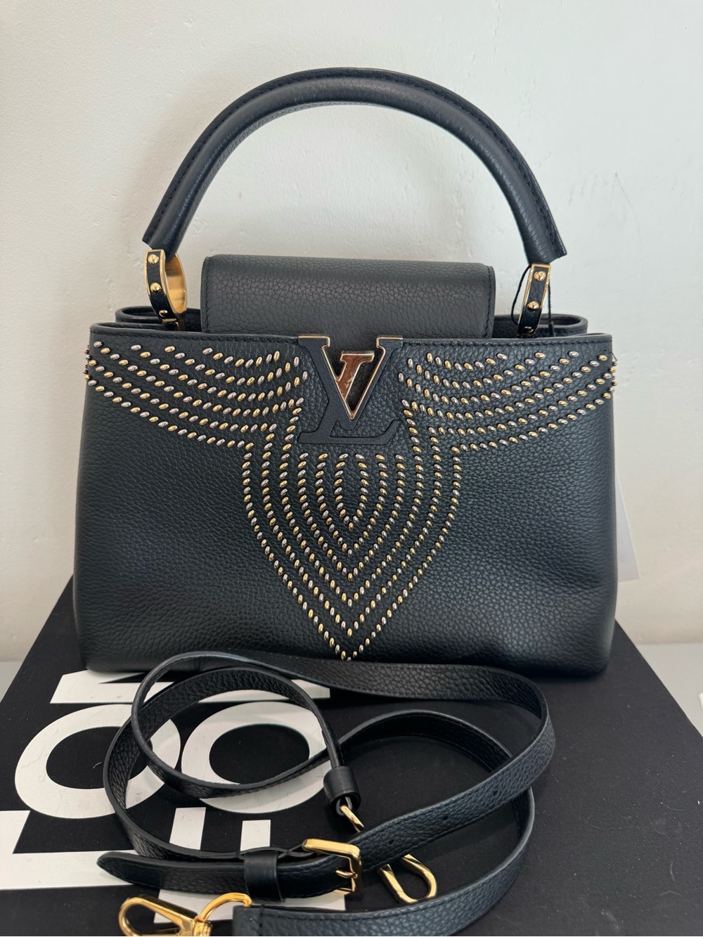 Louis Vuitton Taurillon Leather Fleur de Lys Capucines PM